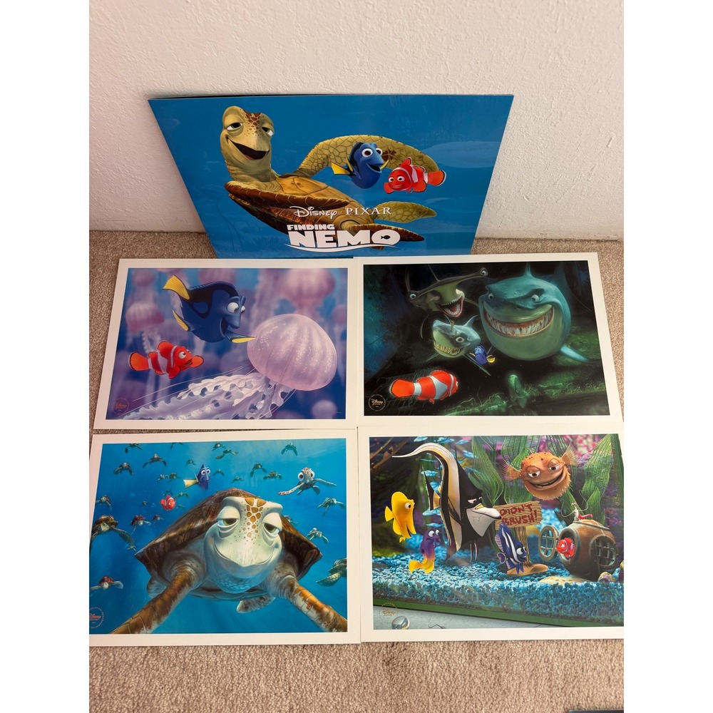 Disney‎ Finding Nemo 2012 Commemorative Lithograph Set 4 Prints Store Exclusive